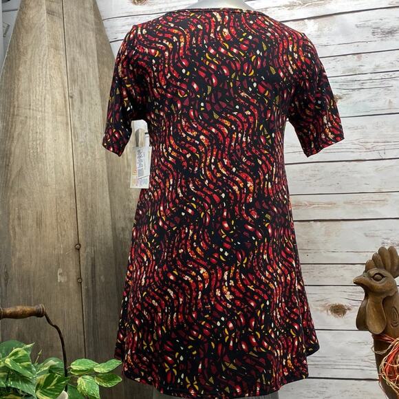 LuLaRoe Perfect T Size XXS Swing Shirt NWT New Black Red Flirty Tee Shirt - Picture 4 of 8
